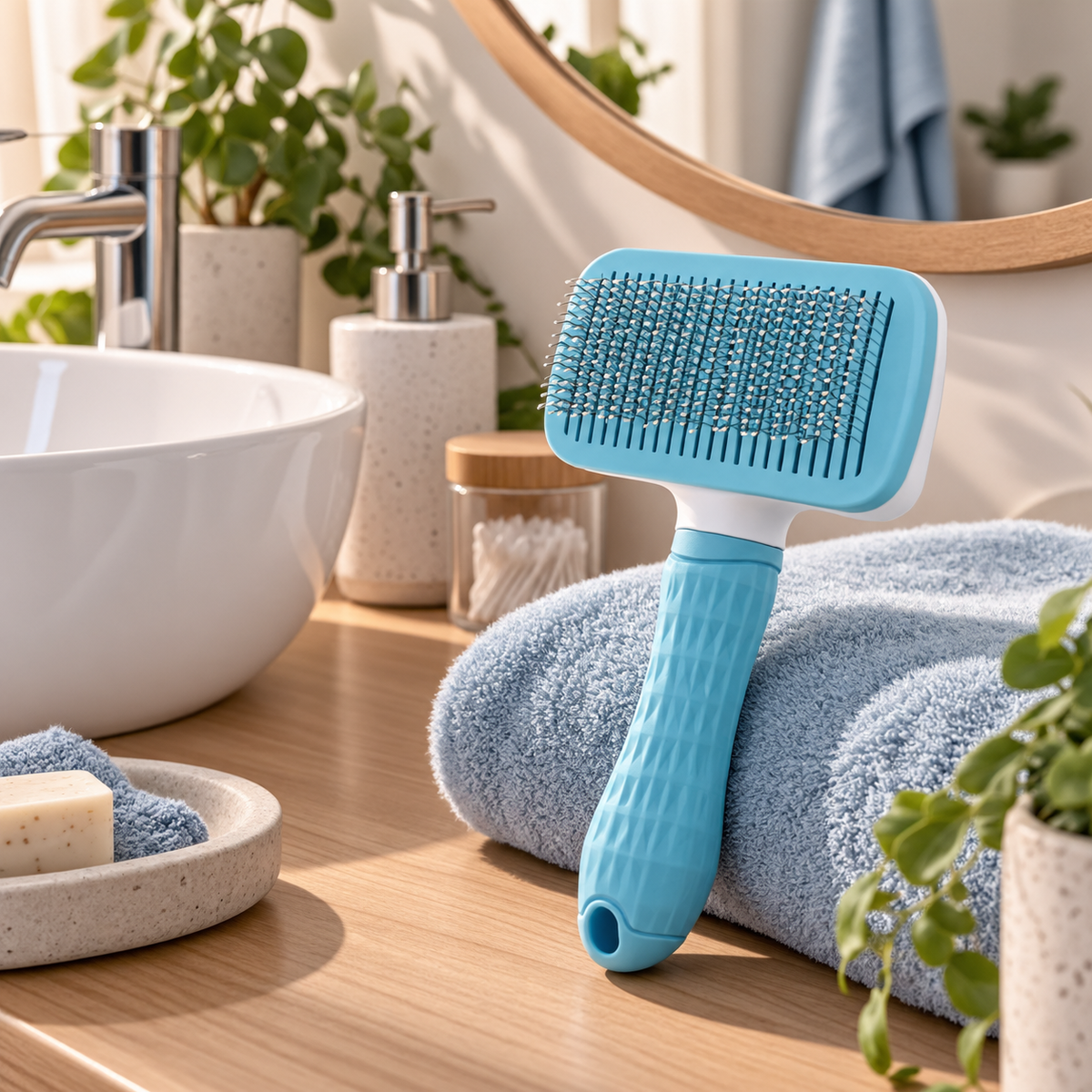 Brosse de toilettage autonettoyante