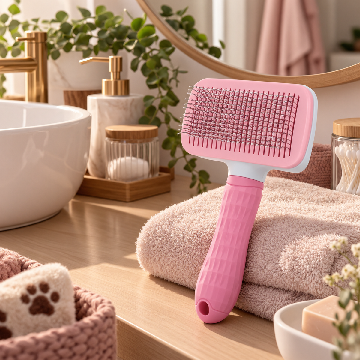 Brosse de toilettage autonettoyante